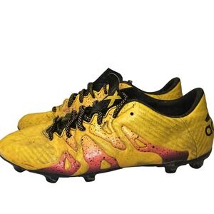 Adidas X 15.3 FG/AG J Soccer Cleats Solar Orange Core Black Pink US Mens 9 Pure